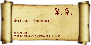 Weiler Herman névjegykártya